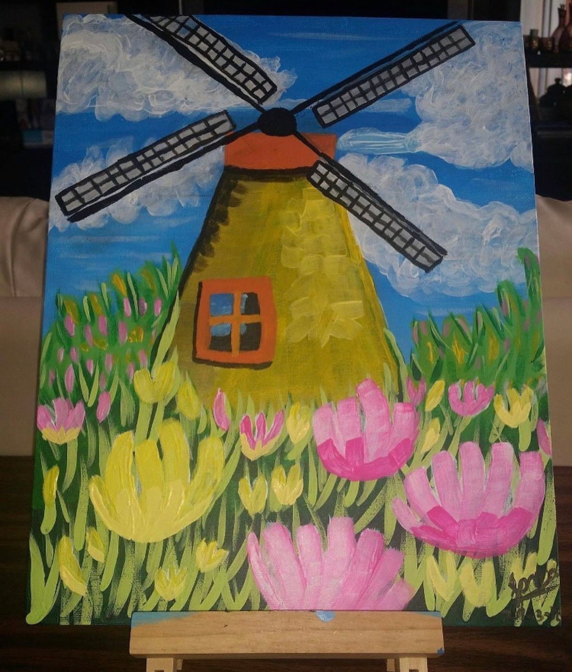 Molinos de Viento con Tulipanes